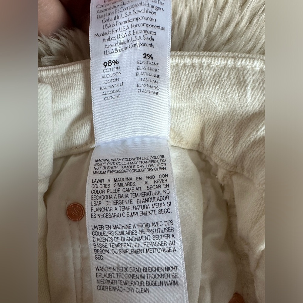 MOTHER Denim The High Waisted Looker White Skinny Jeans Whipping The Cream Sz 27 - Picture 13 of 15